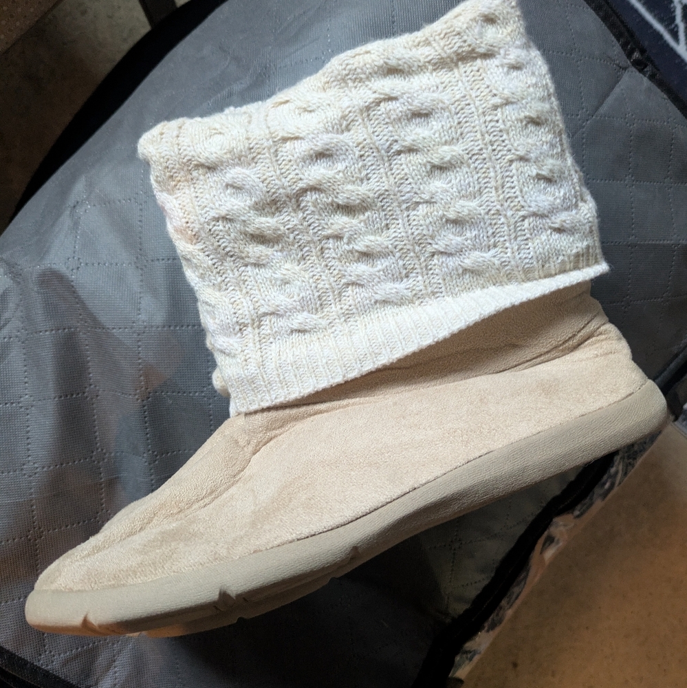 Cozy Knit and Suede Boots
